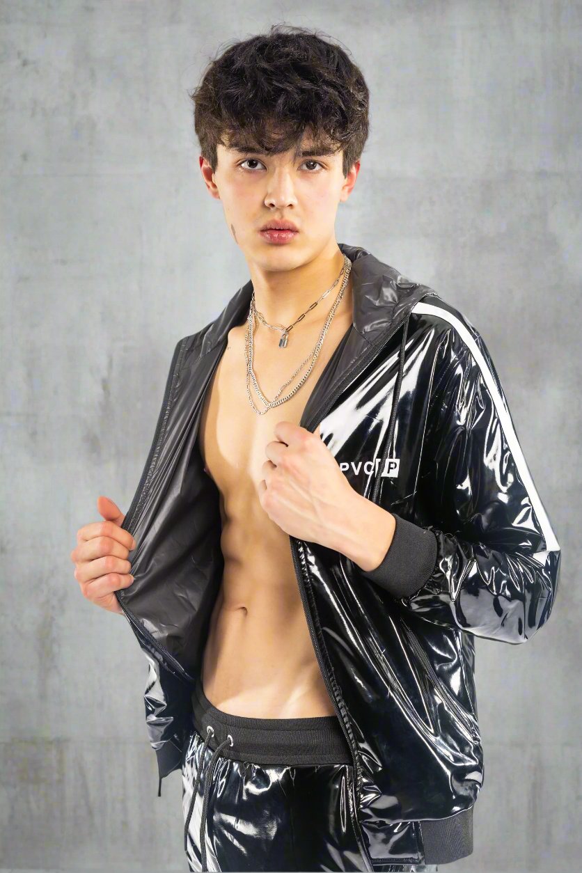 PLAY UP - black / white - JACKET - PVC