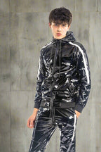 PLAY UP - black / white - JACKET - PVC