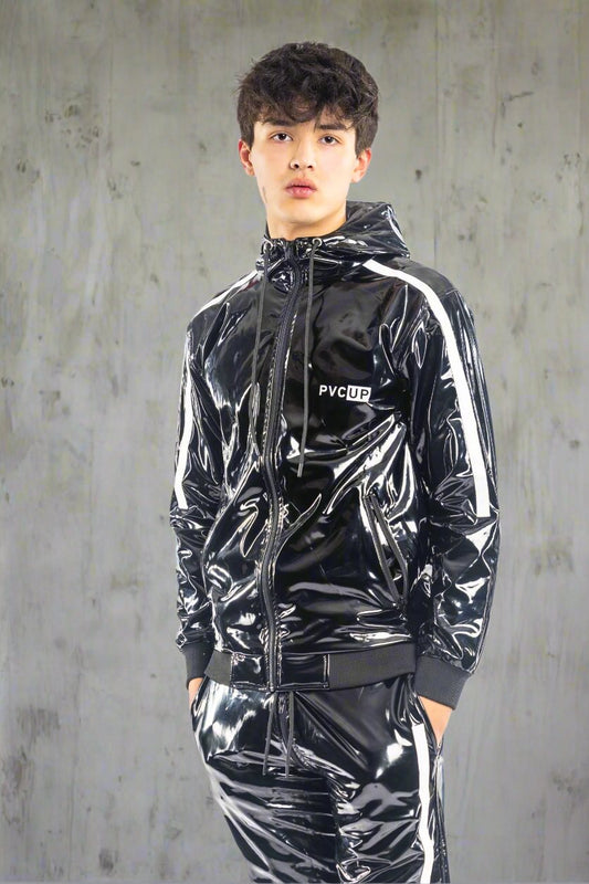 PLAY UP - black / white - JACKET - PVC