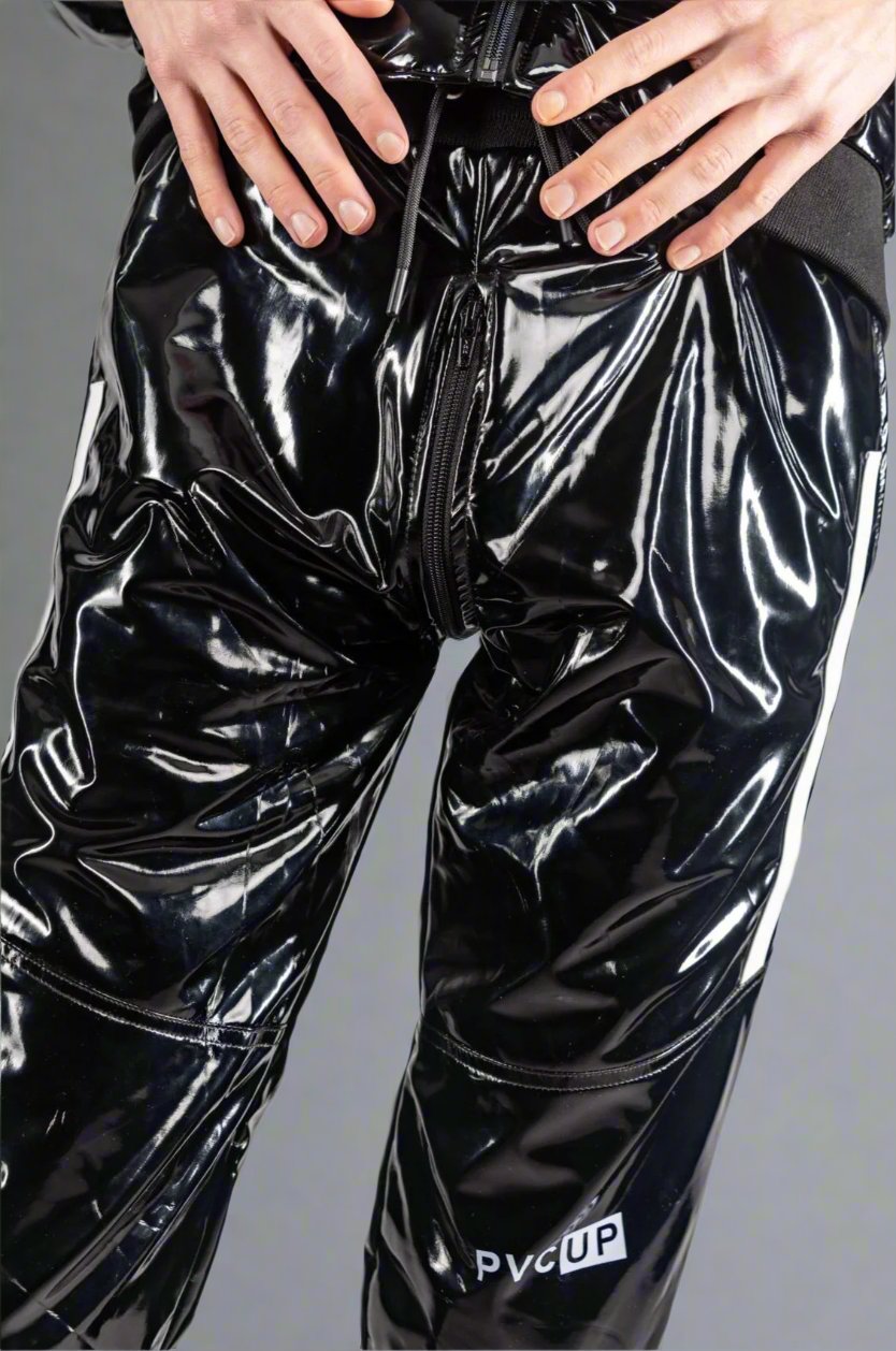 PLAY UP - black / white - PANTS - PVC