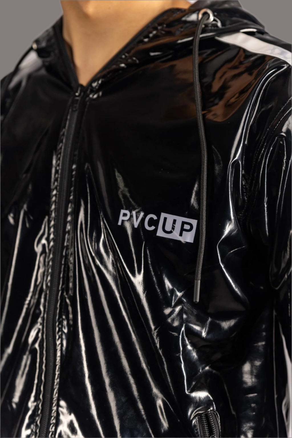 PLAY UP - black / white - JACKET - PVC
