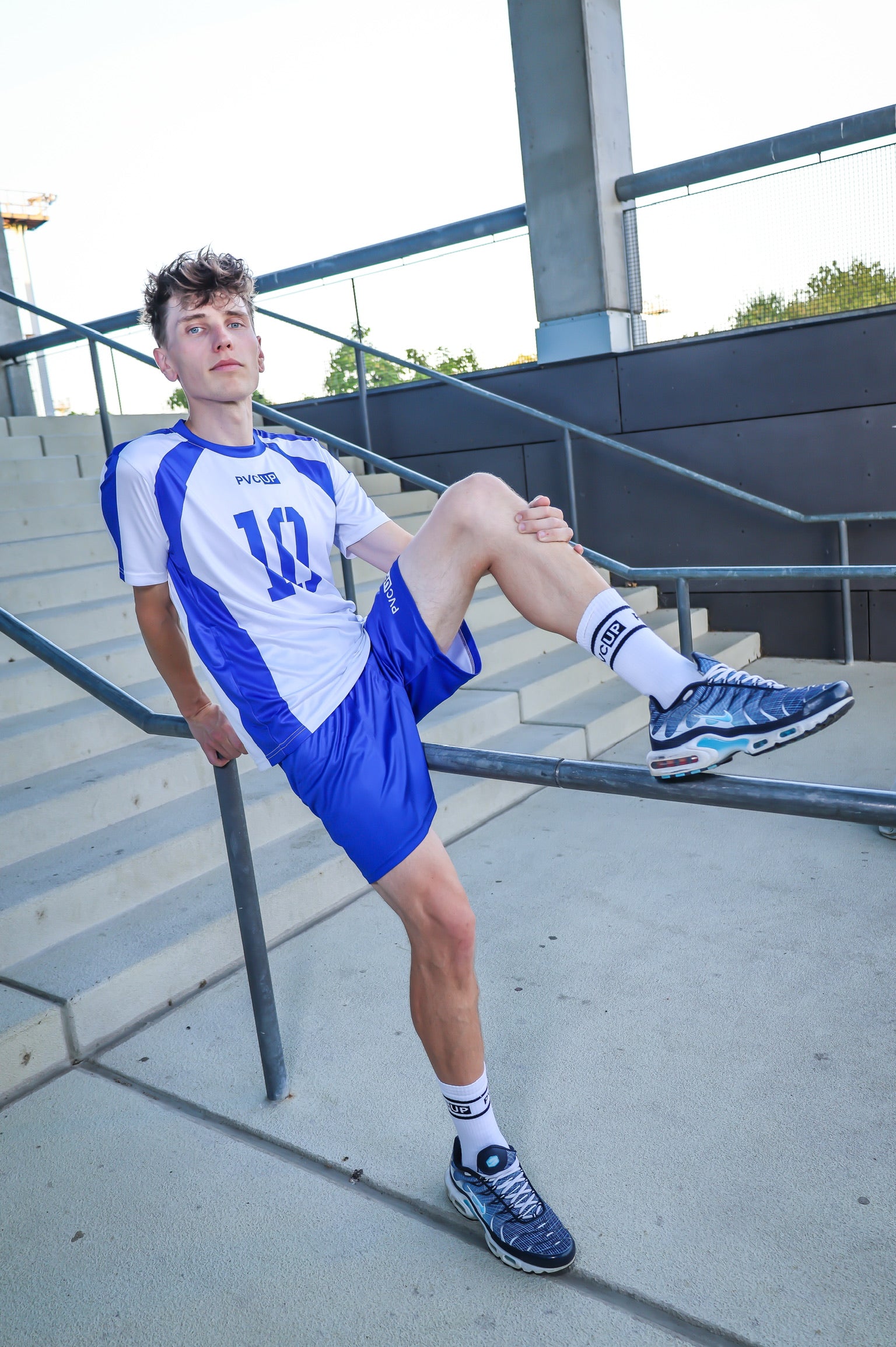 MATCH UP - white/blue - JERSEY - SATIN TECH