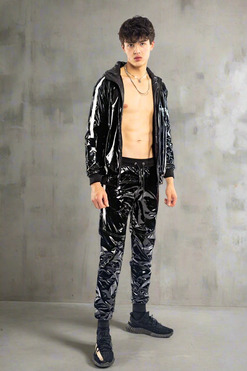 PLAY UP - black / white - PANTS - PVC