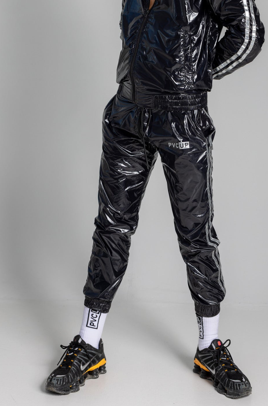 TOUCH UP - black / silver - PANTS - NYLON