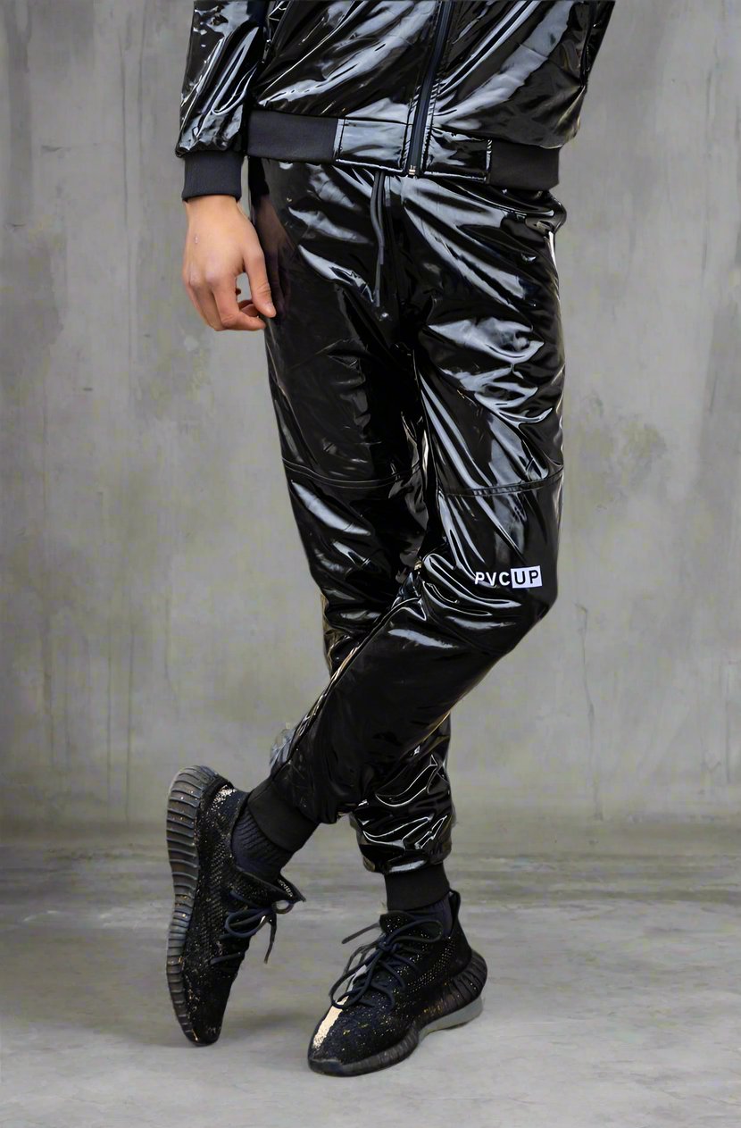 PLAY UP - black / white - PANTS - PVC