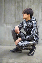 PLAY UP - black / white - PANTS - PVC