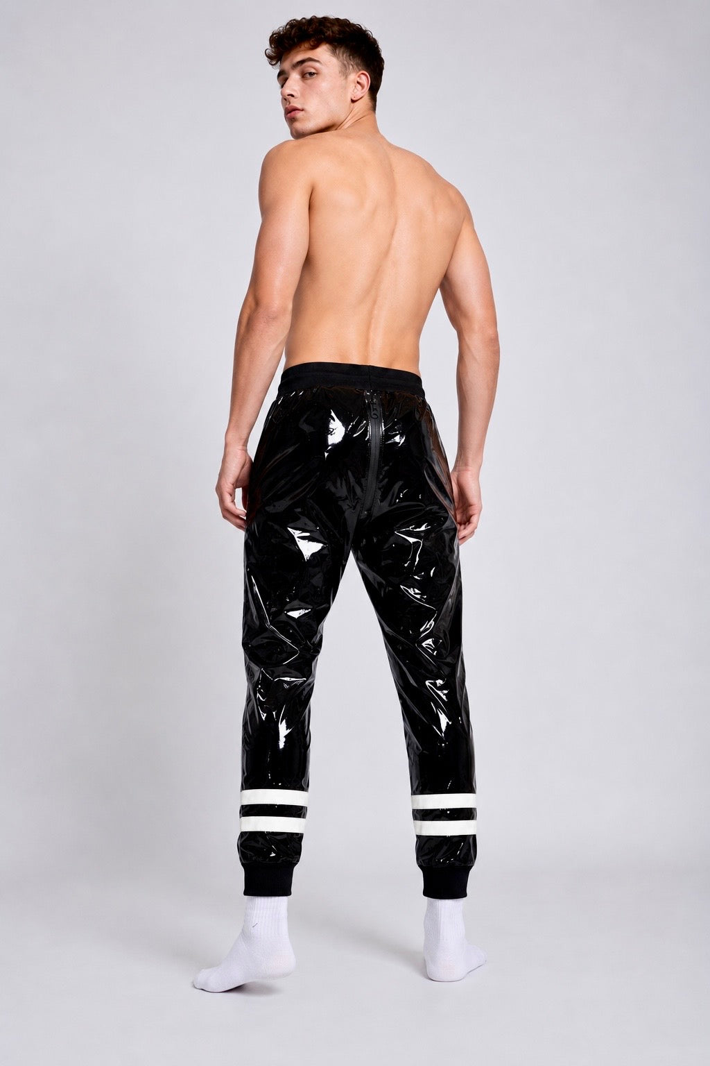 HOOK UP - black / white - PANTS - PVC PLUS