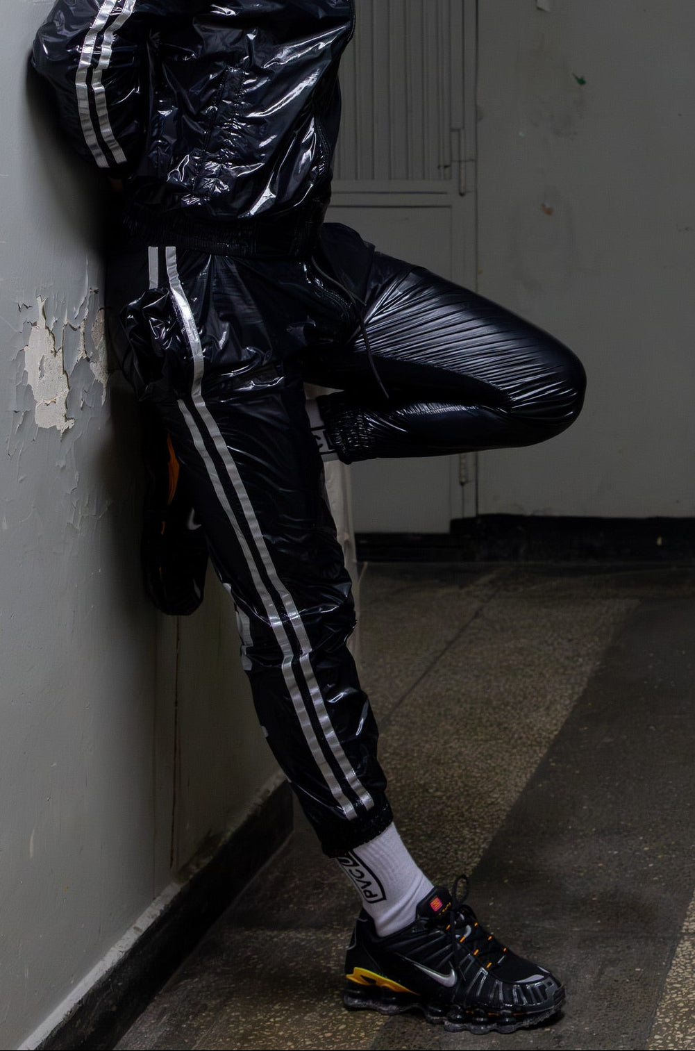 TOUCH UP - black / silver - PANTS - NYLON