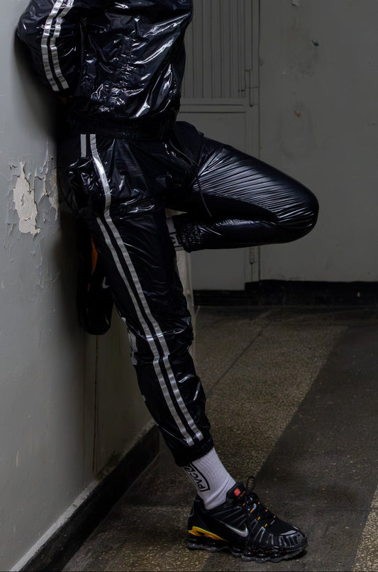 TOUCH UP - black / silver - PANTS - NYLON