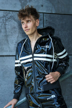 HOOK UP - black/white - JACKET - PVC PLUS