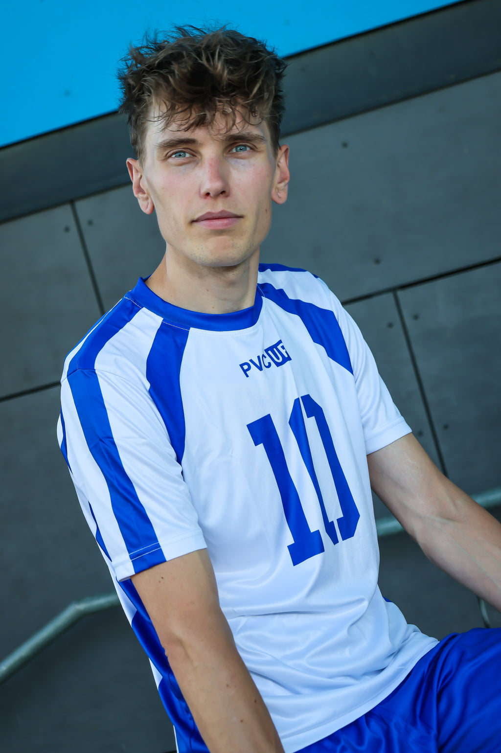 MATCH UP - white/blue - JERSEY - SATIN TECH