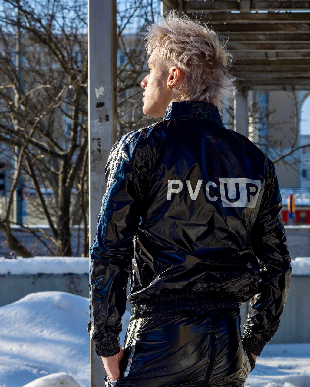 TOUCH UP - black / silver - JACKET - NYLON