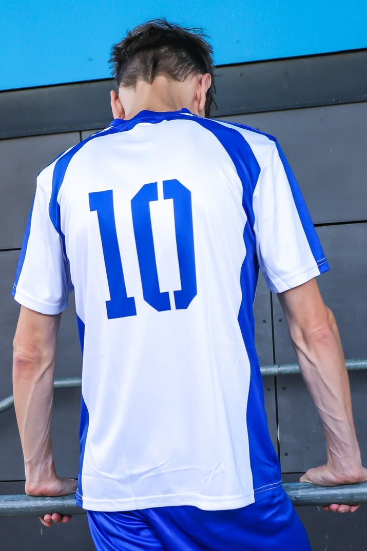 MATCH UP - white/blue - JERSEY - SATIN TECH