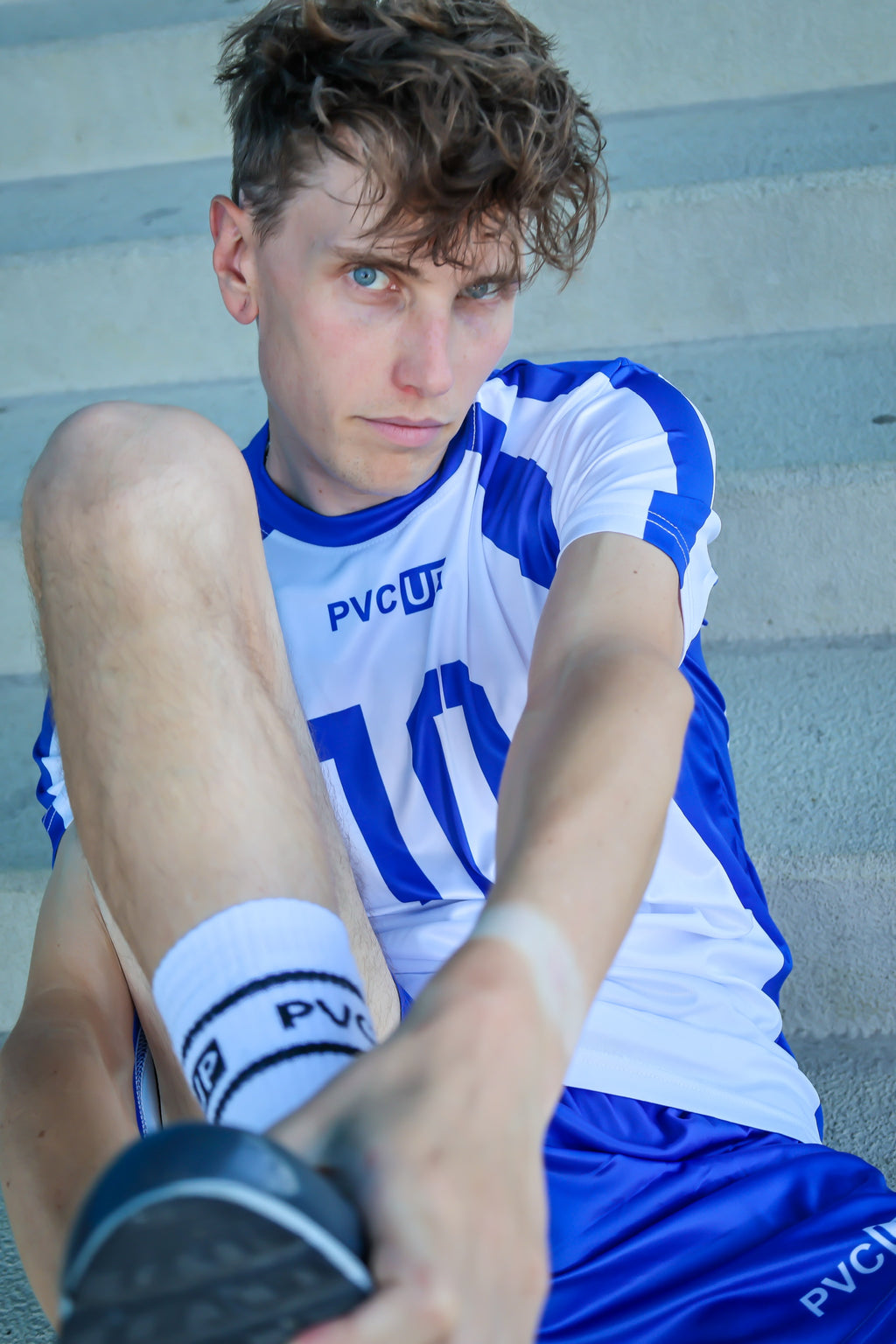 MATCH UP - white/blue - JERSEY - SATIN TECH