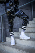 HOOK UP - black/white - PANTS - PVC PLUS