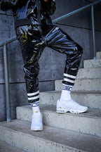HOOK UP - black/white - PANTS - PVC PLUS
