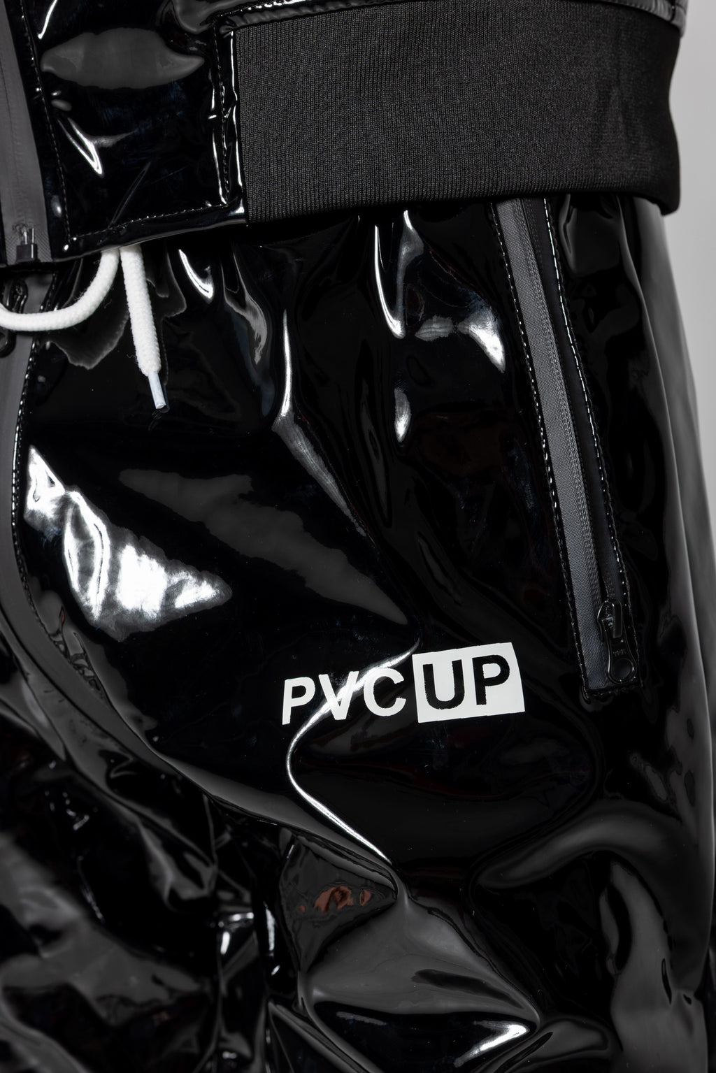 HOOK UP - black/white - PANTS - PVC PLUS