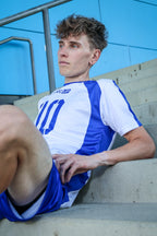MATCH UP - white/blue - JERSEY - SATIN TECH