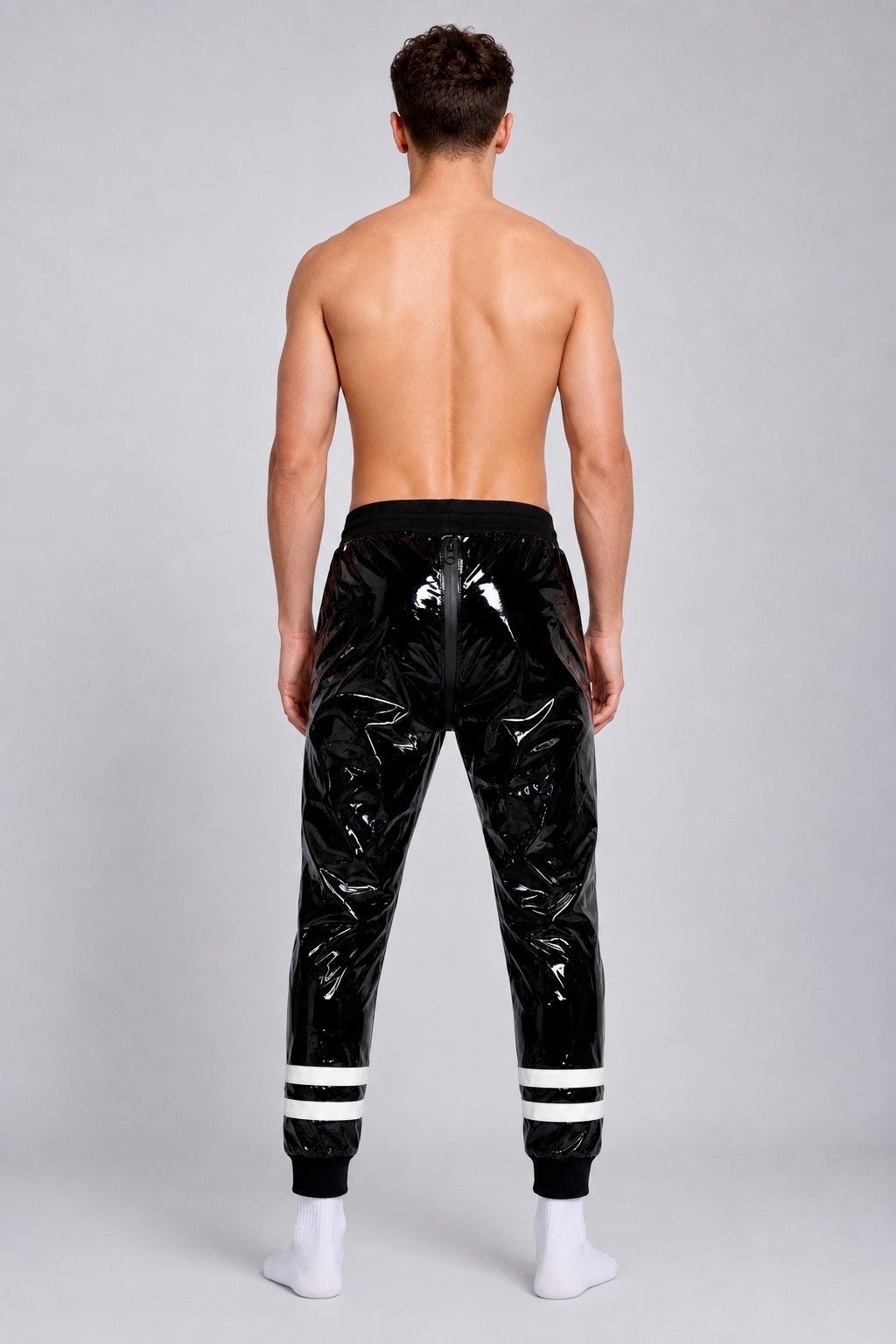 HOOK UP - black / white - PANTS - PVC PLUS