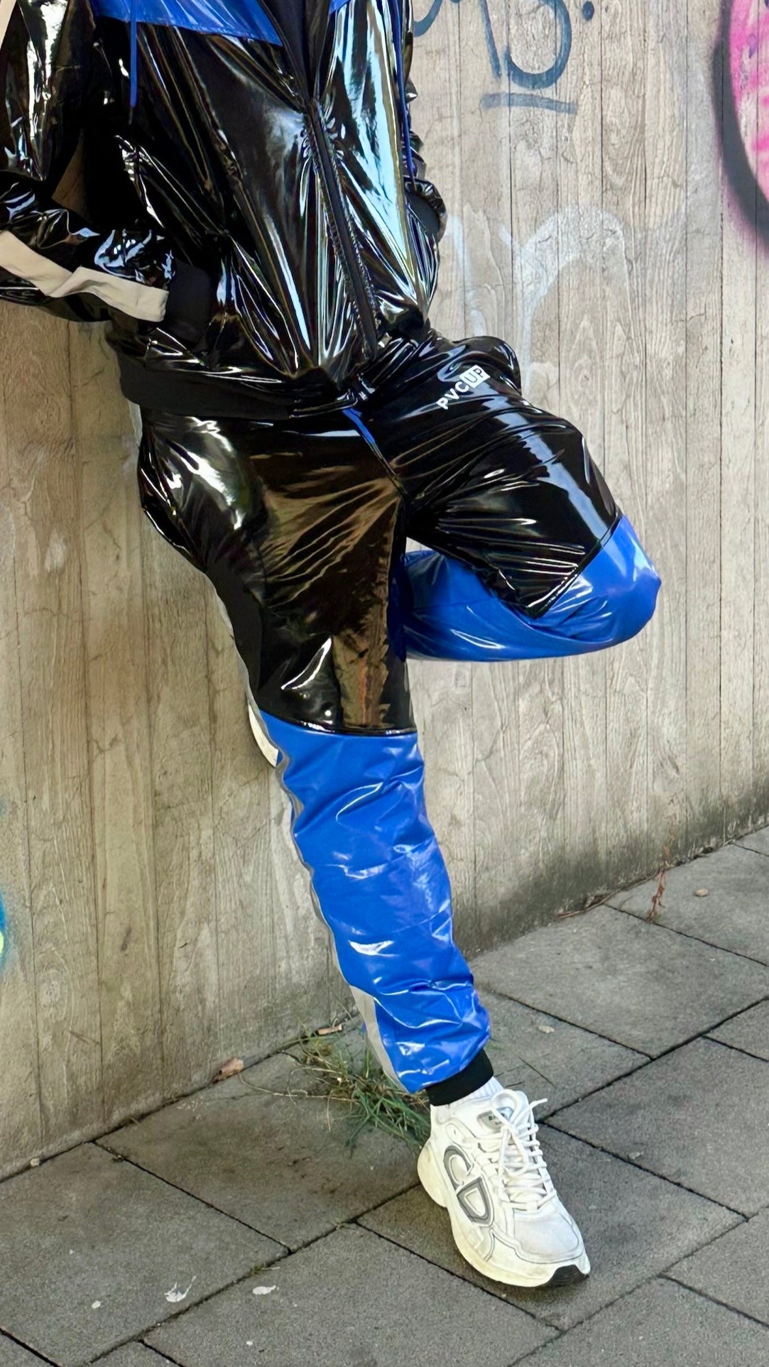 SUIT UP - black / blue / reflective - PANTS - PVC