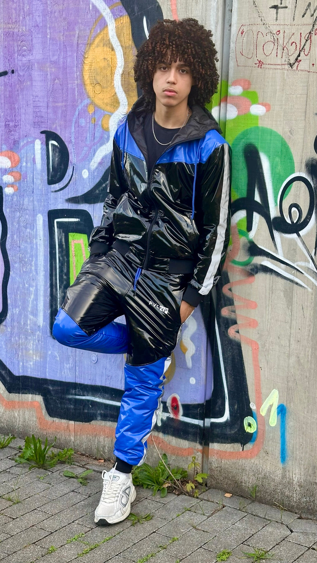 SUIT UP - black / blue / reflective - PANTS - PVC