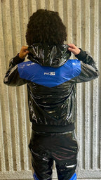SUIT UP - black / blue / reflective - JACKET - PVC