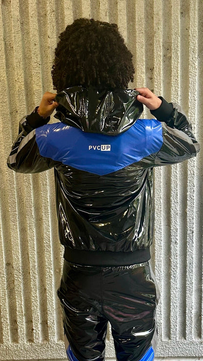 SUIT UP - black / blue / reflective - JACKET - PVC