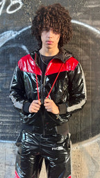 SUIT UP - black / red / reflective - JACKET - PVC