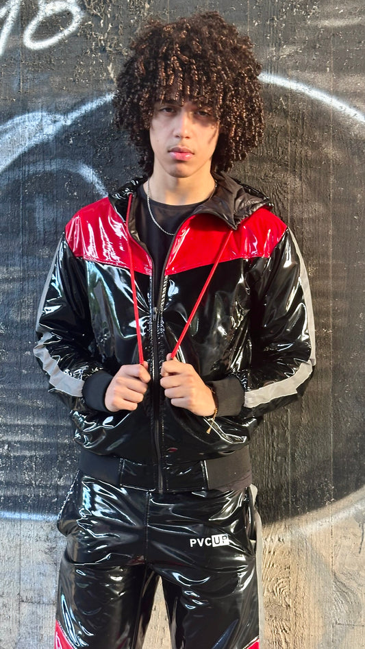 SUIT UP - black / red / reflective - JACKET - PVC