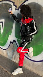 SUIT UP - black / red / reflective - PANTS - PVC
