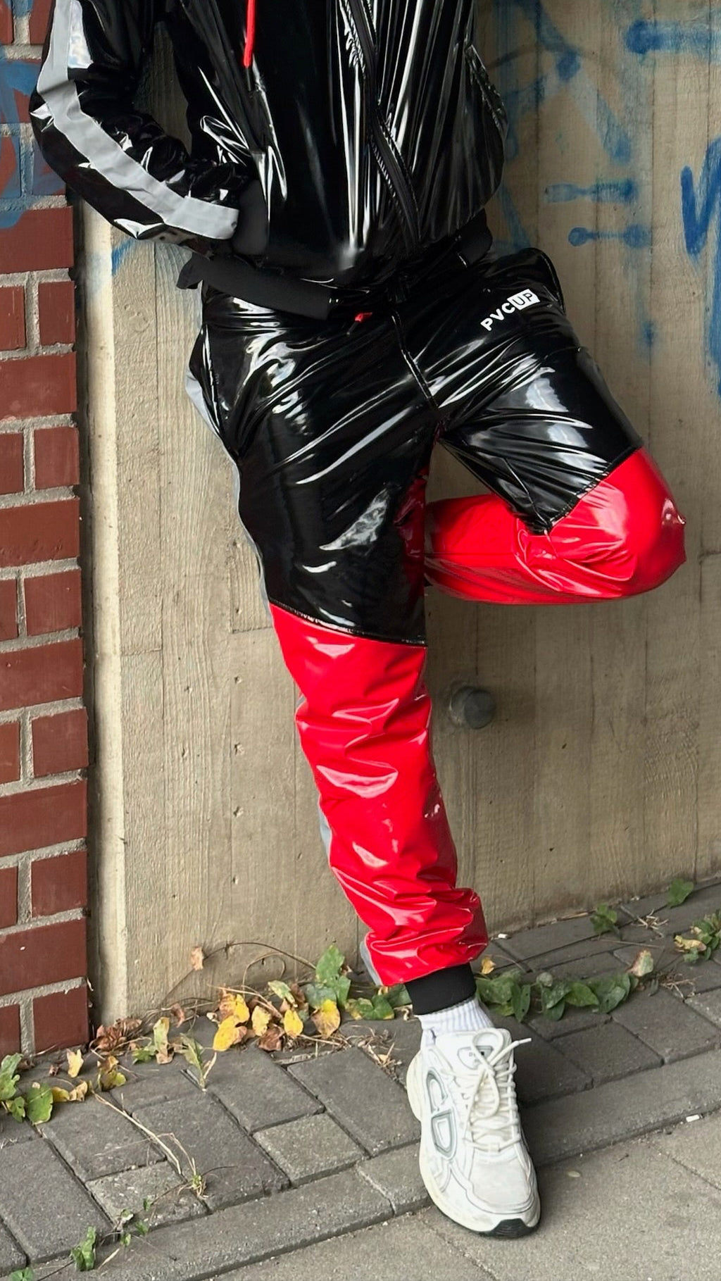 SUIT UP - black / red / reflective - PANTS - PVC
