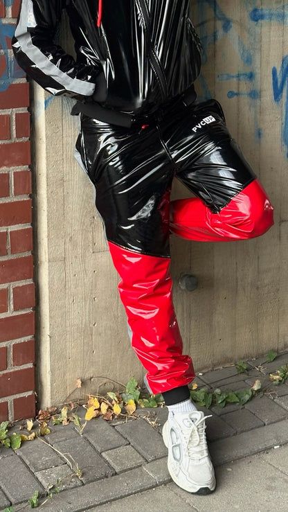 SUIT UP - black / red / reflective - PANTS - PVC