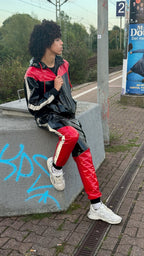 SUIT UP - black / red / reflective - PANTS - PVC