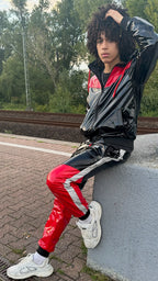 SUIT UP - black / red / reflective - PANTS - PVC