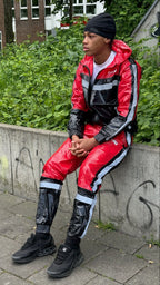 SHINE UP - black / red / reflective - PANTS - NYLON