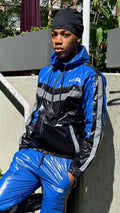 SHINE UP - black / blue / reflective - JACKET - NYLON