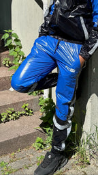 SHINE UP - black / blue / reflective - PANTS - NYLON