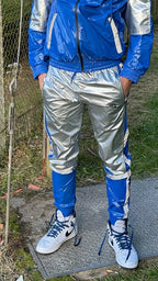 SHINE UP - blue / silver / reflective - PANTS - NYLON