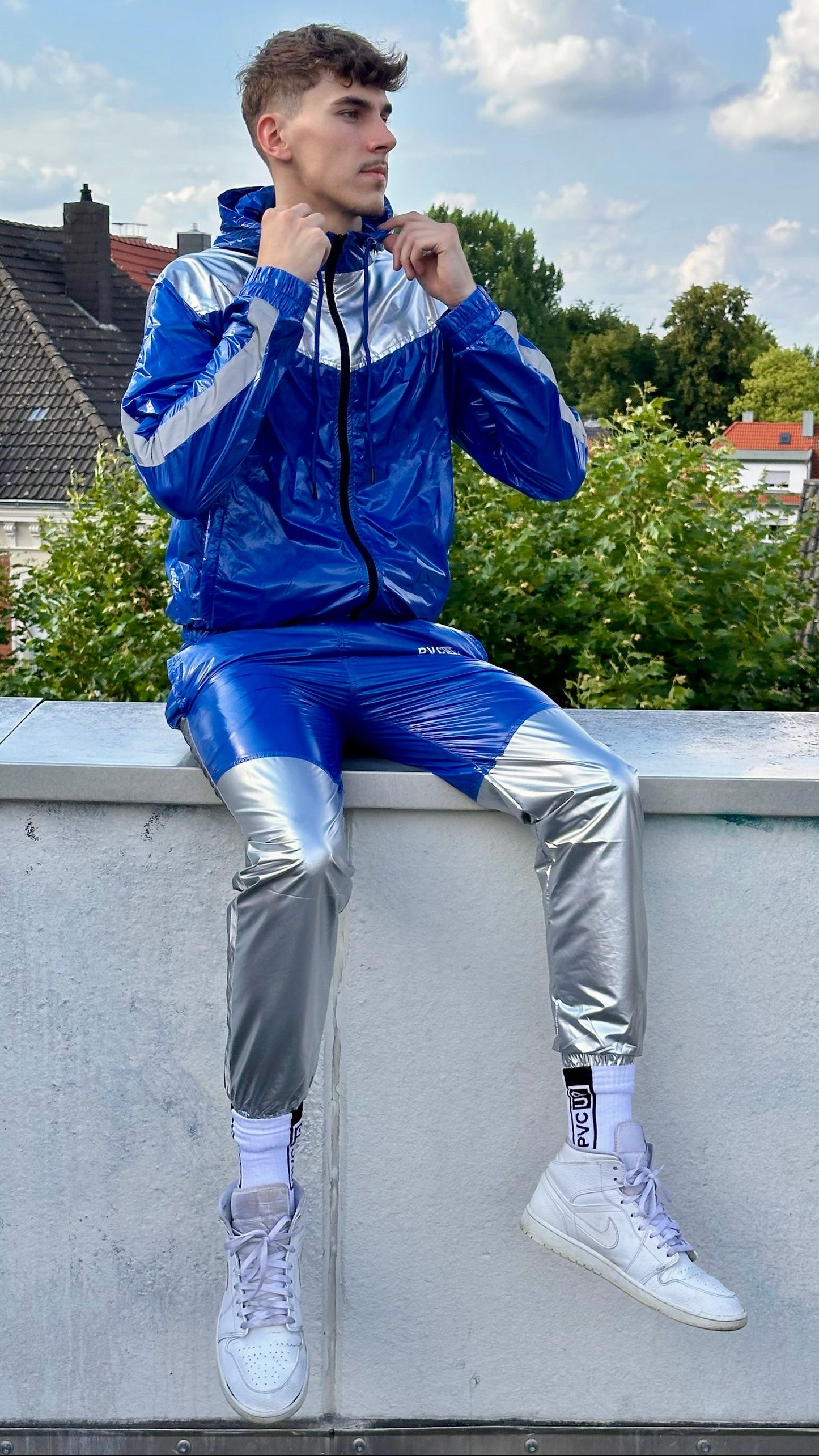 SUIT UP - blue / silver / reflective - PANTS - NYLON