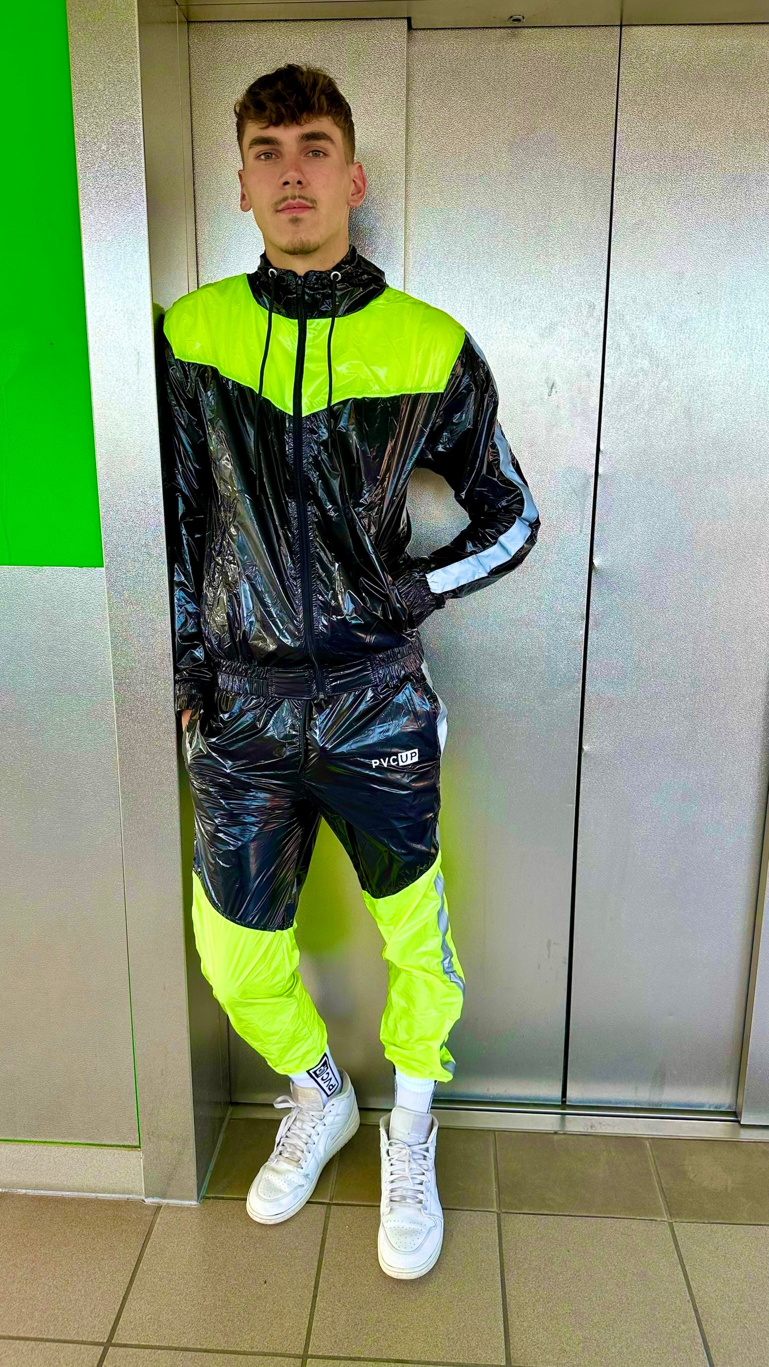 SUIT UP - black / neon / reflective - JACKET - NYLON