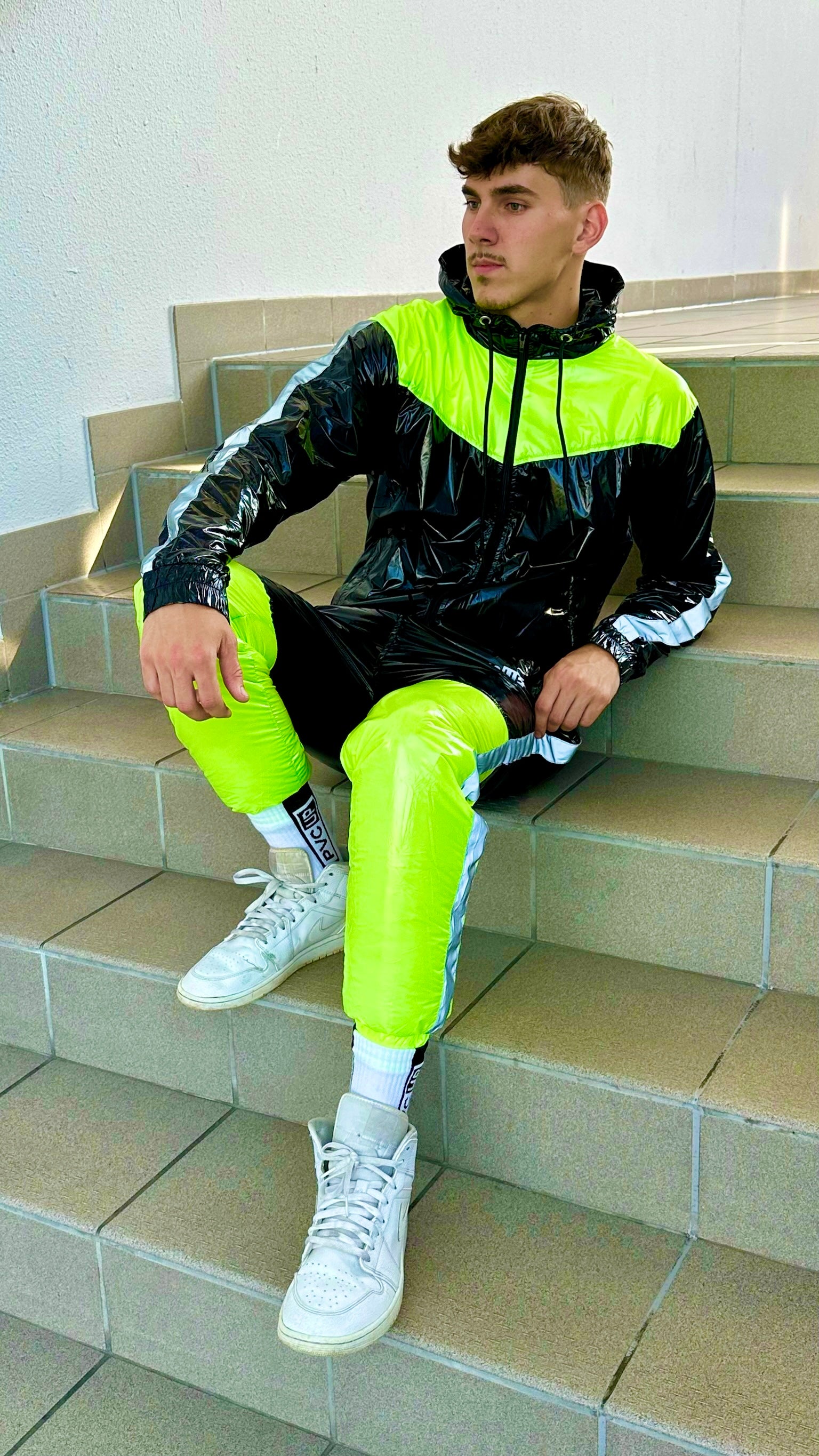 SUIT UP - black / neon / reflective - PANTS - NYLON