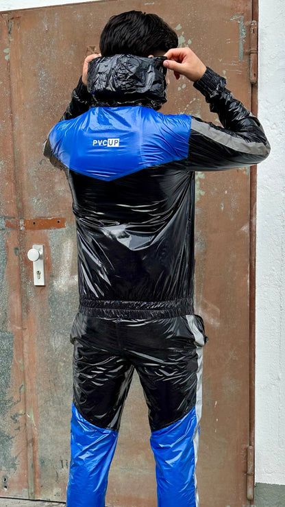 SUIT UP - black / blue / reflective - JACKET - NYLON