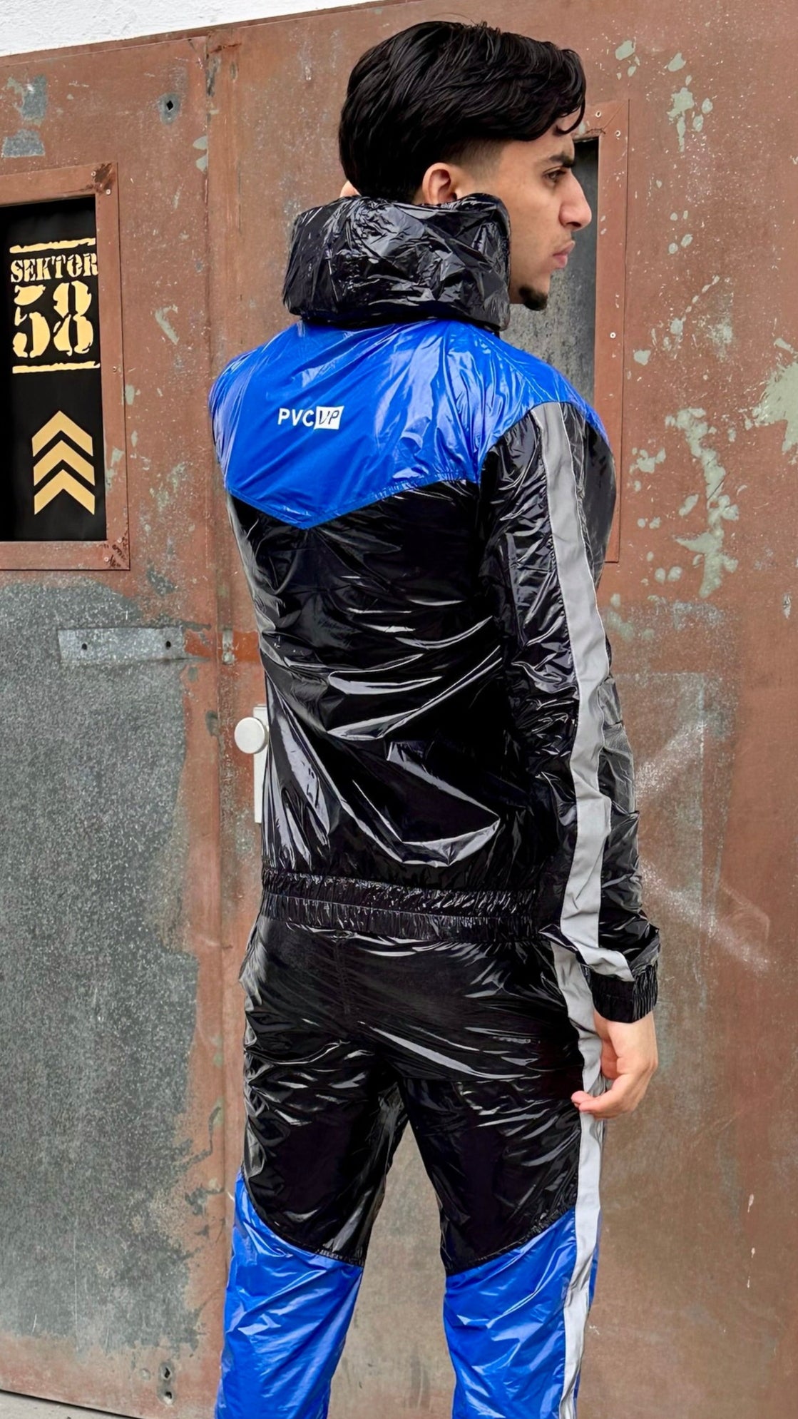 SUIT UP - black / blue / reflective - JACKET - NYLON