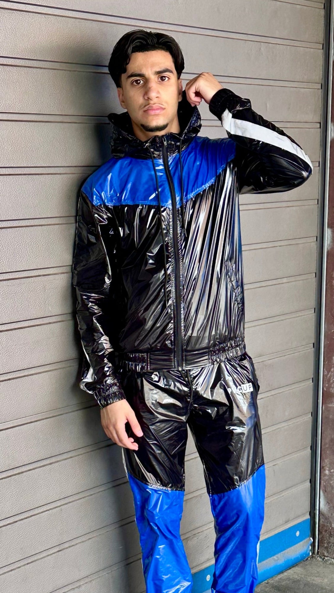 SUIT UP - black / blue / reflective - JACKET - NYLON