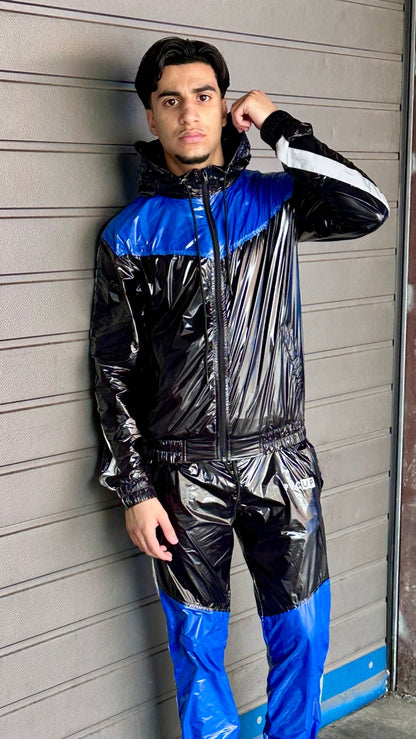 SUIT UP - black / blue / reflective - JACKET - NYLON