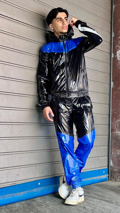 SUIT UP - black / blue / reflective - PANTS - NYLON