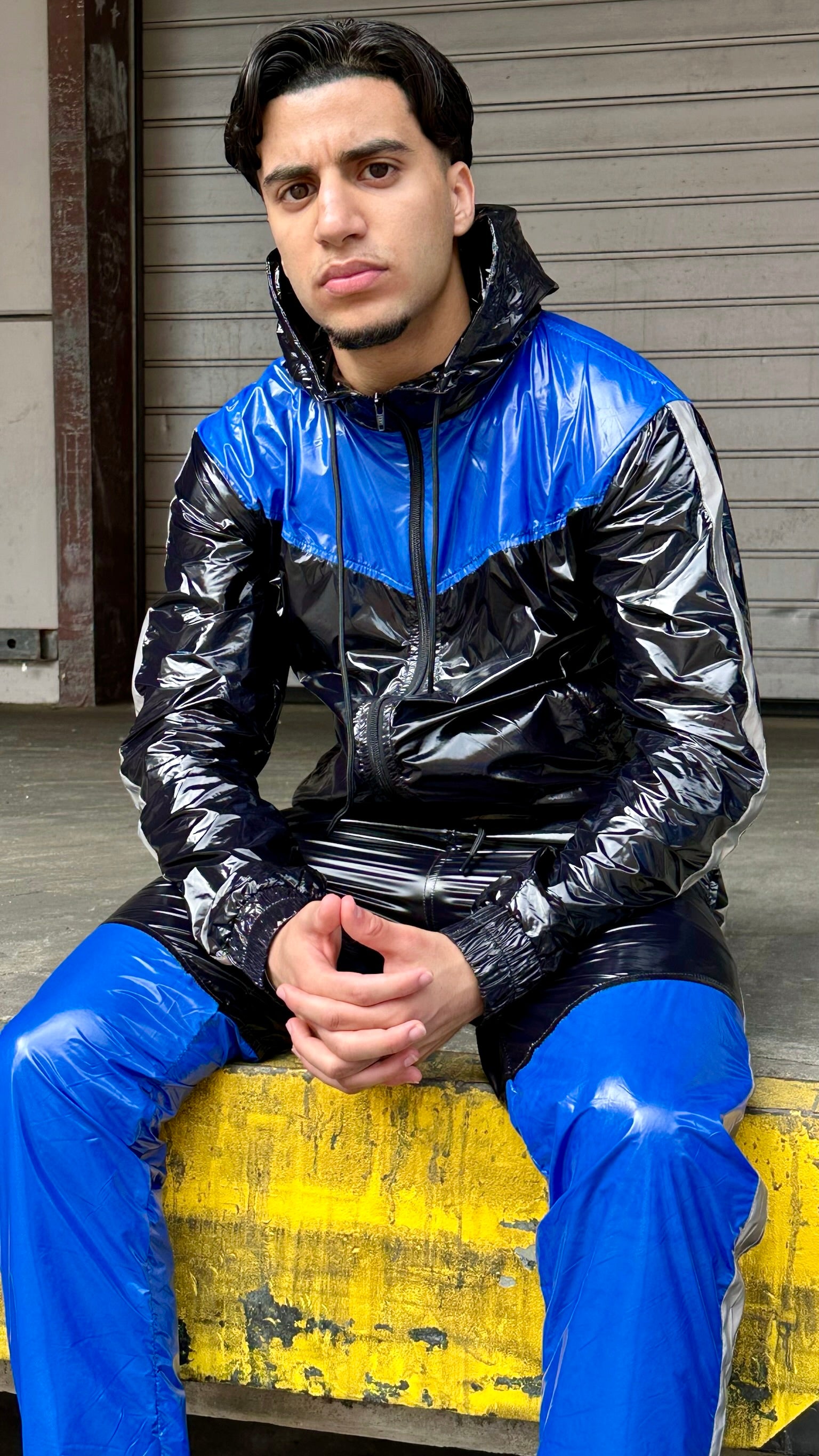 SUIT UP - black / blue / reflective - JACKET - NYLON