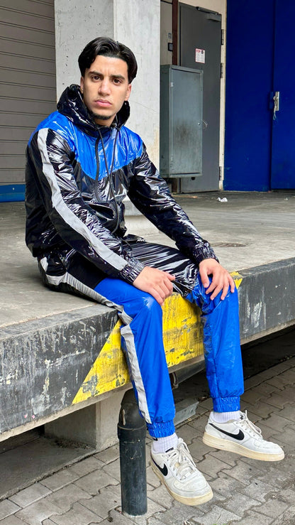 SUIT UP - black / blue / reflective - PANTS - NYLON