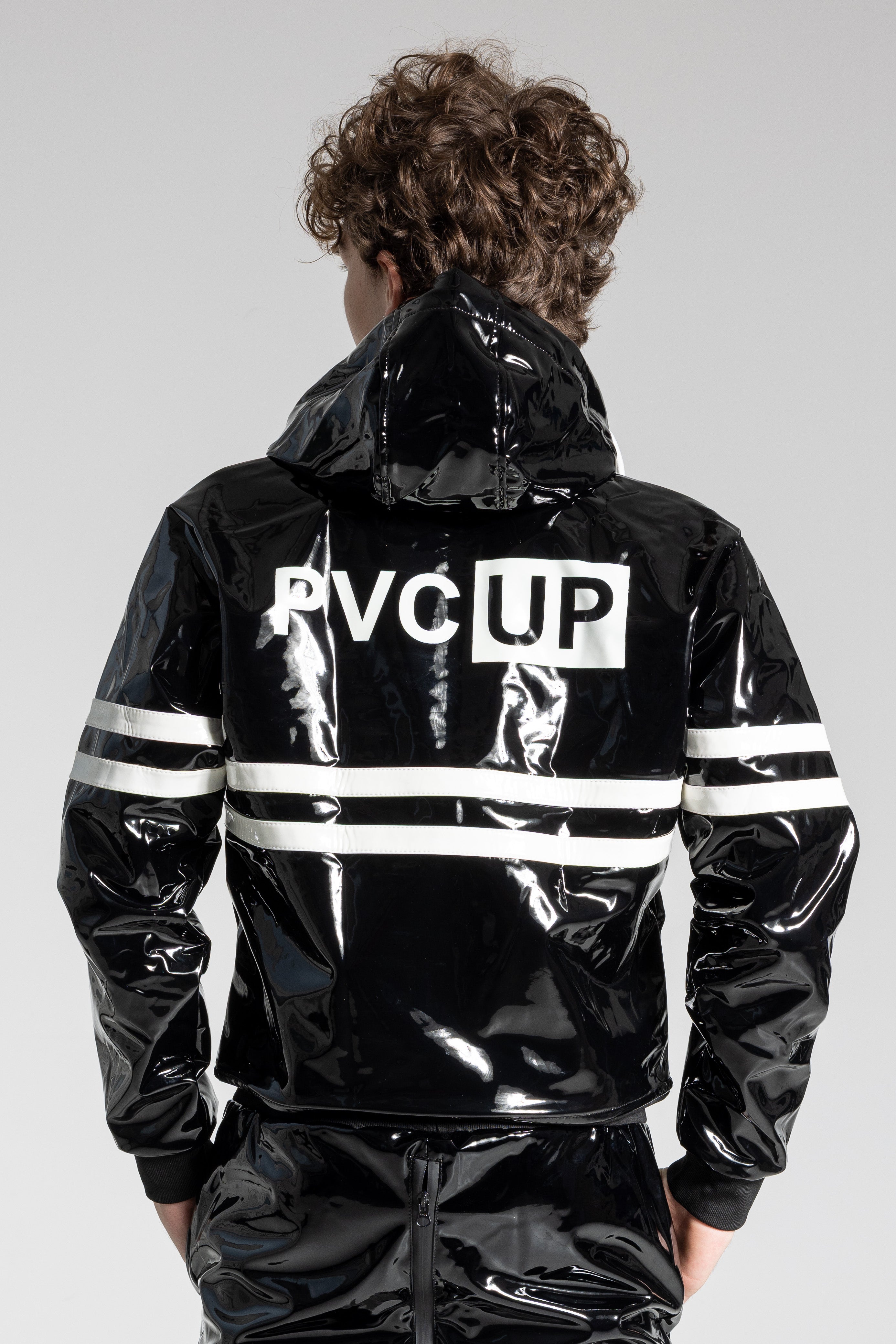 HOOK UP - black / white - JACKET - PVC PLUS