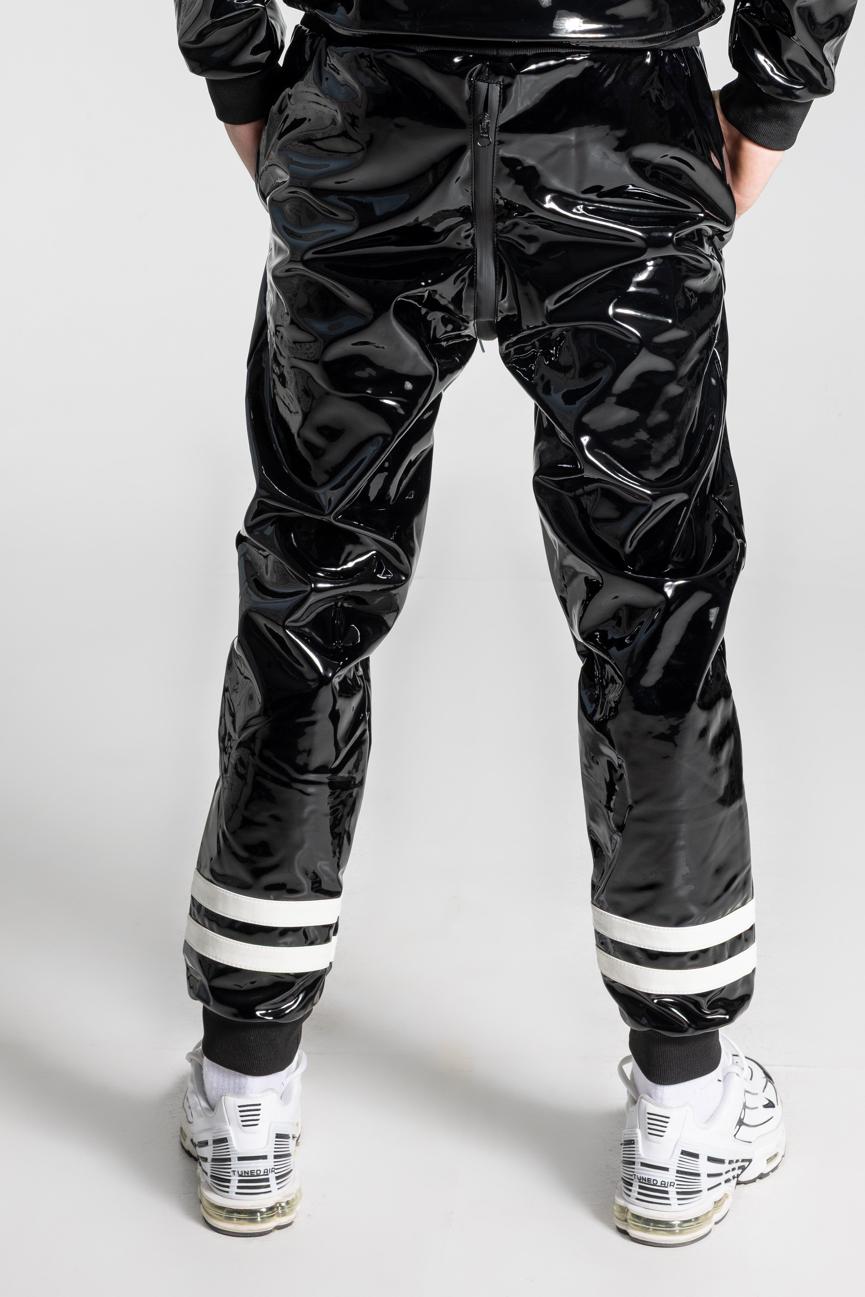 HOOK UP - black / white - PANTS - PVC PLUS